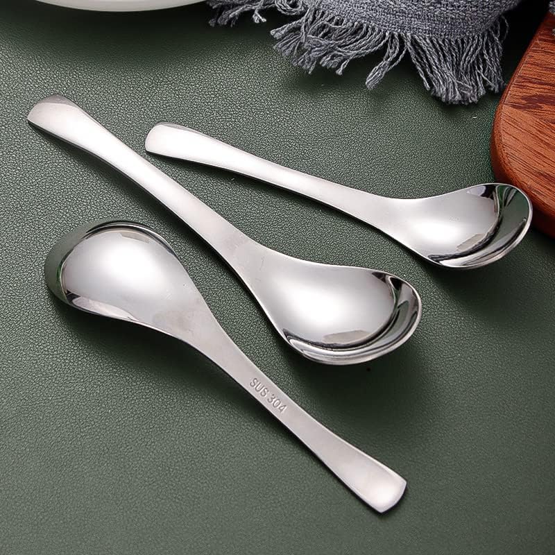Silverware Flatware Set, 1/4/6/8/10/12 Pieces 304 Stainless Steel Spoons, Thickened Spoons, Dessert Spoons, Hotel Spoons, Household Spoons, Spoons(12 Pieces)