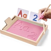 MORITECK Montessori Sand Tray for Kids, Writing Play Sand Tray with Lid