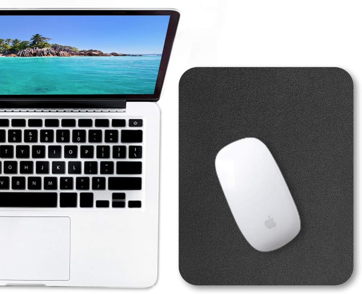 Desk Pad, Desk Mat, Mouse Mat, XL Desk Pads Dual-Sided Black/Red, 31.5" x 15.7" + 8"x11" PU Leather Mouse Pad 2 Pack Waterproof, Mouse Pad for Laptop, Home Office Table Protector Blotter Gifts