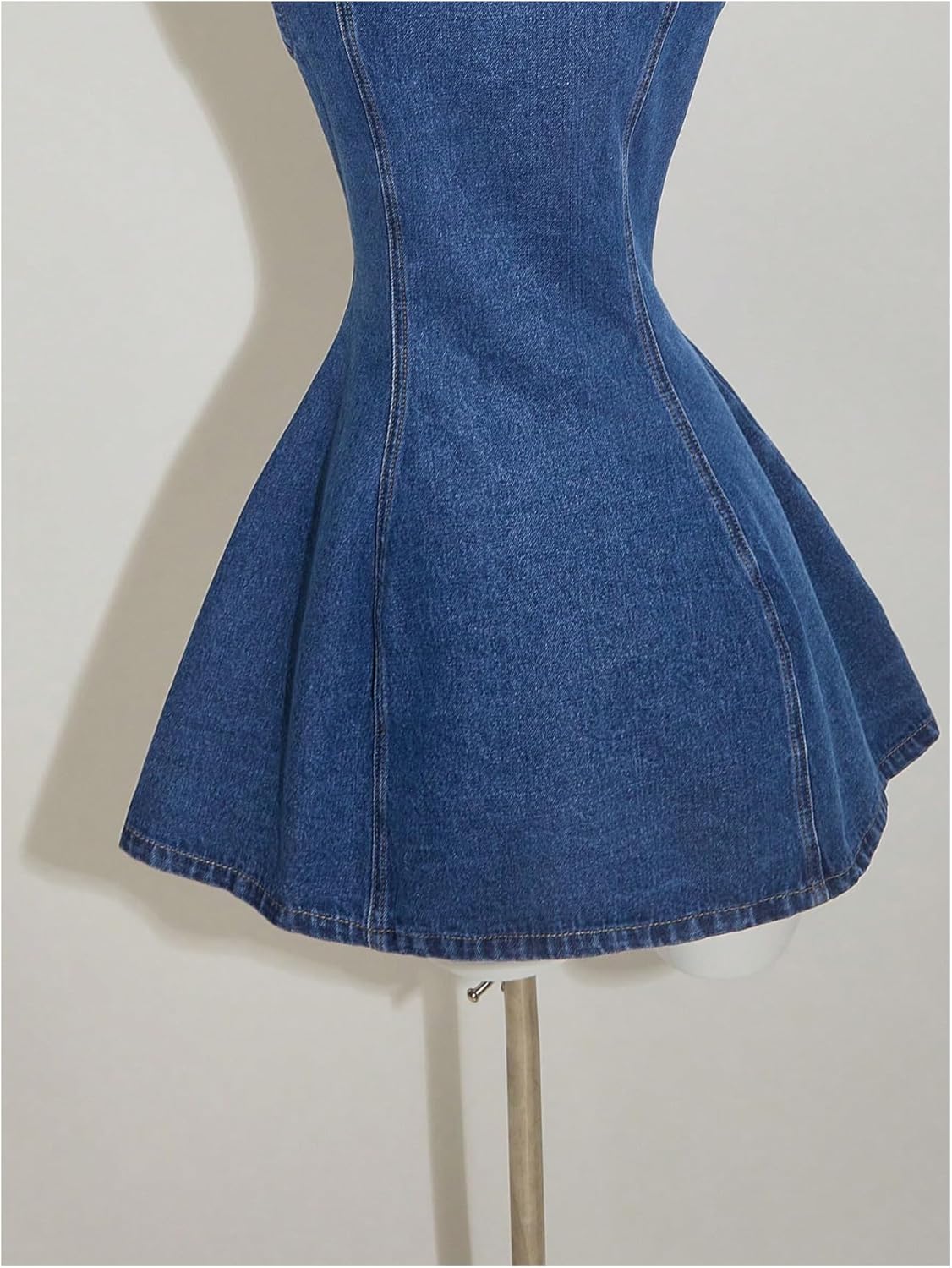 Milumia Women's Button Down Sleeveless Jean Dress Y2k A Line Short Denim Dresses - Image 2