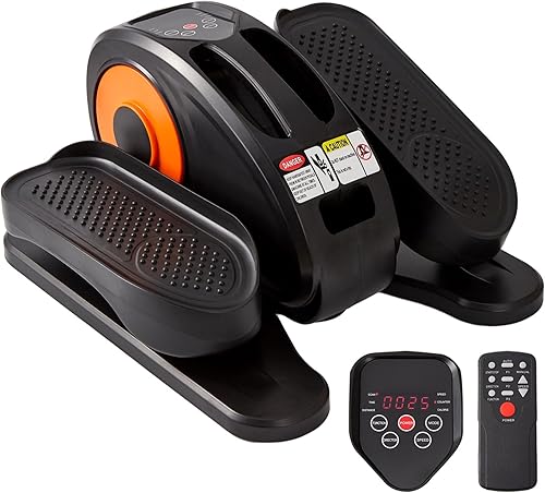 Under Desk Elliptical Machine, Portable Ellipse Leg Exerciser Machine with Remote Control, Display Monitor, Mini Elliptical Supports Auto & Manual