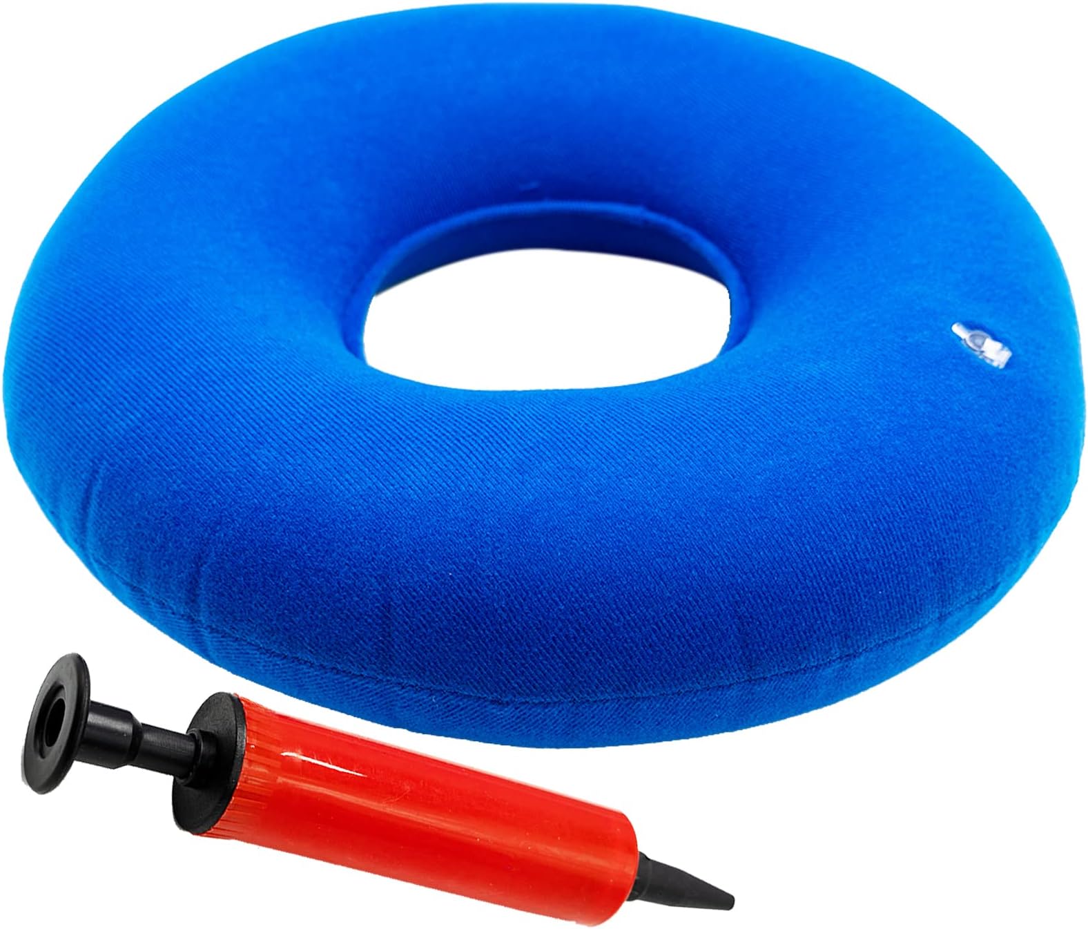 SZXMDKH Donut Cushion Seat, Portable Inflatable Ring Cushion for Hemorrhoid, Tailbone, Coccyx Pain Relief - Air Pump Included (Blue)