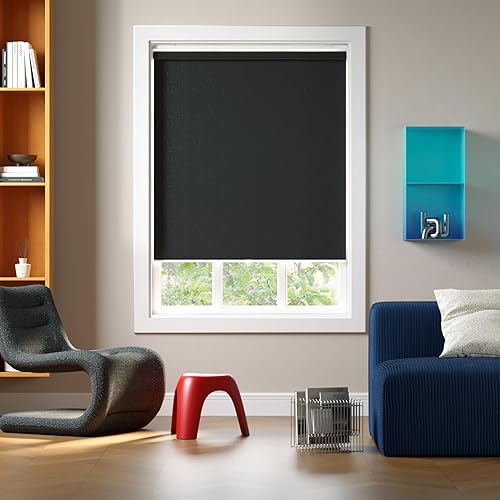 Miniatura 15 de Persianas Enrollables Inalámbricas Opacas para Ventanas que Oscurecen la Habitación con Sistema de Resorte, Protección UV, Persianas de Ventana y