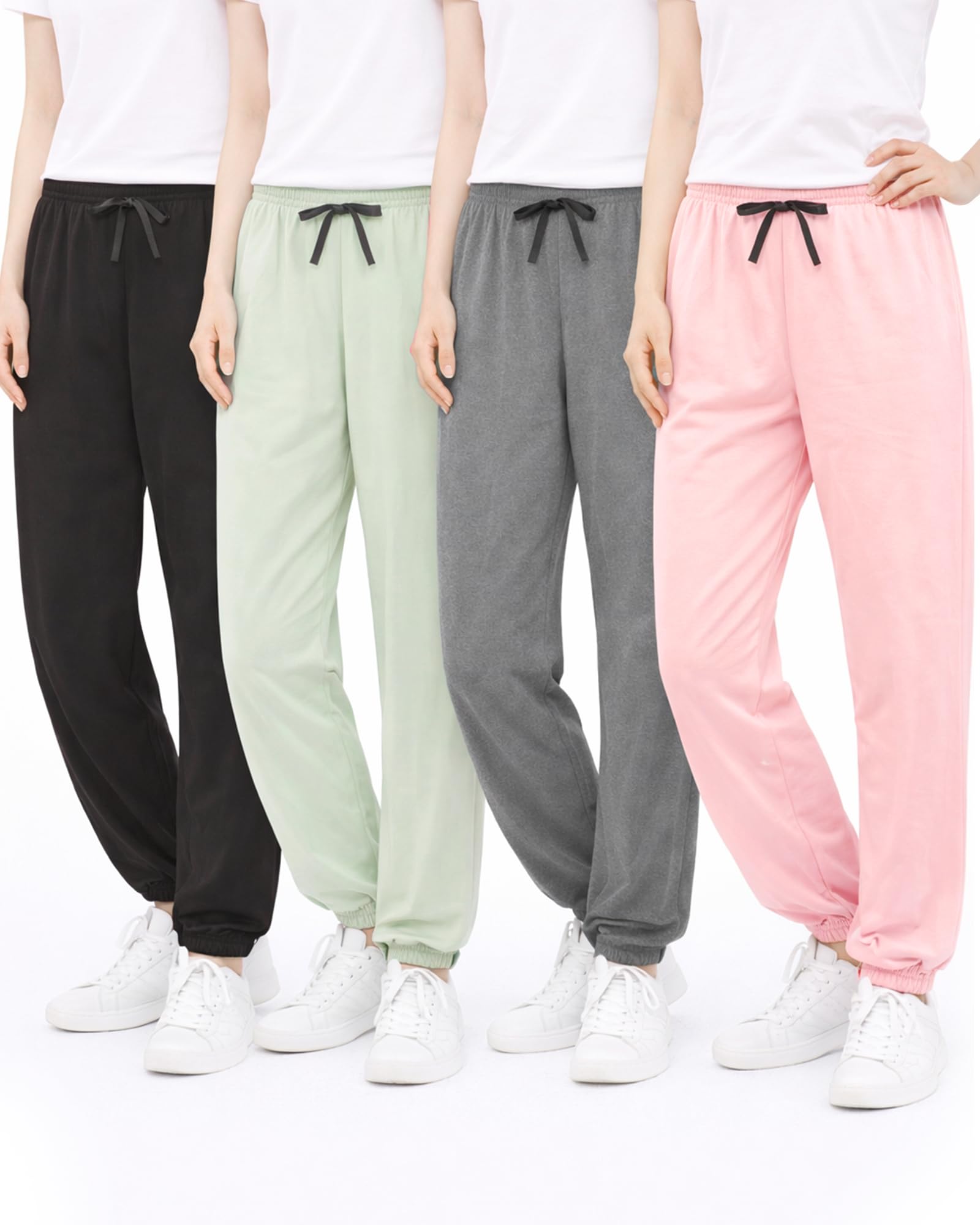 Sweet Hearts Pantaloni della tuta da ragazza, confezione da 4 pantaloni sportivi super morbidi da ragazza: Made in USA (taglie: 5-18)