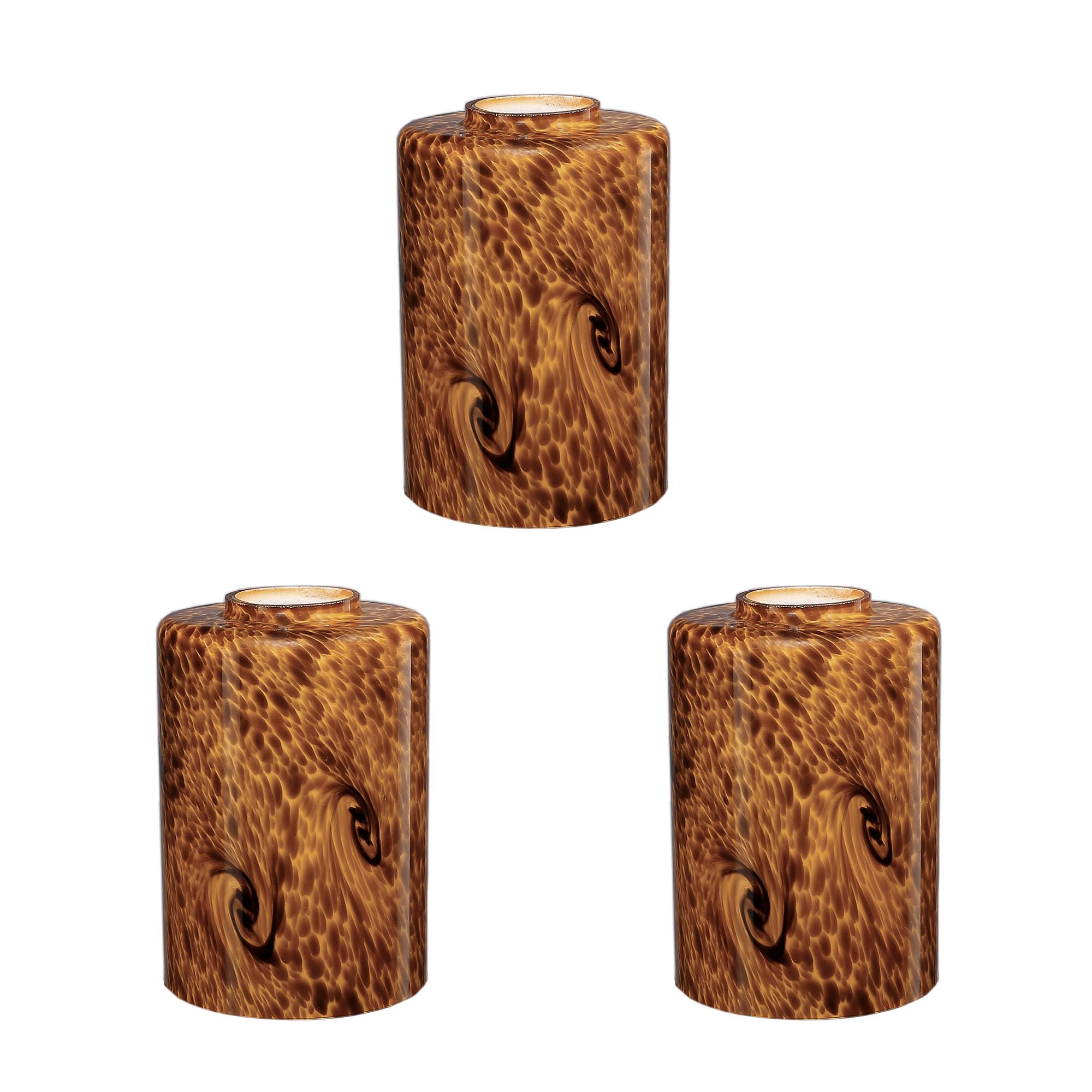 3Packs Cylinder Glass Lamp Shade for Chandelier Wall Sconce Mini Pendant Ceiling Fan Light 1.65in fitter Art Glass Cover Replacement Fixture for bothroom Vanity Light,Table Lamp kitchen chandelier