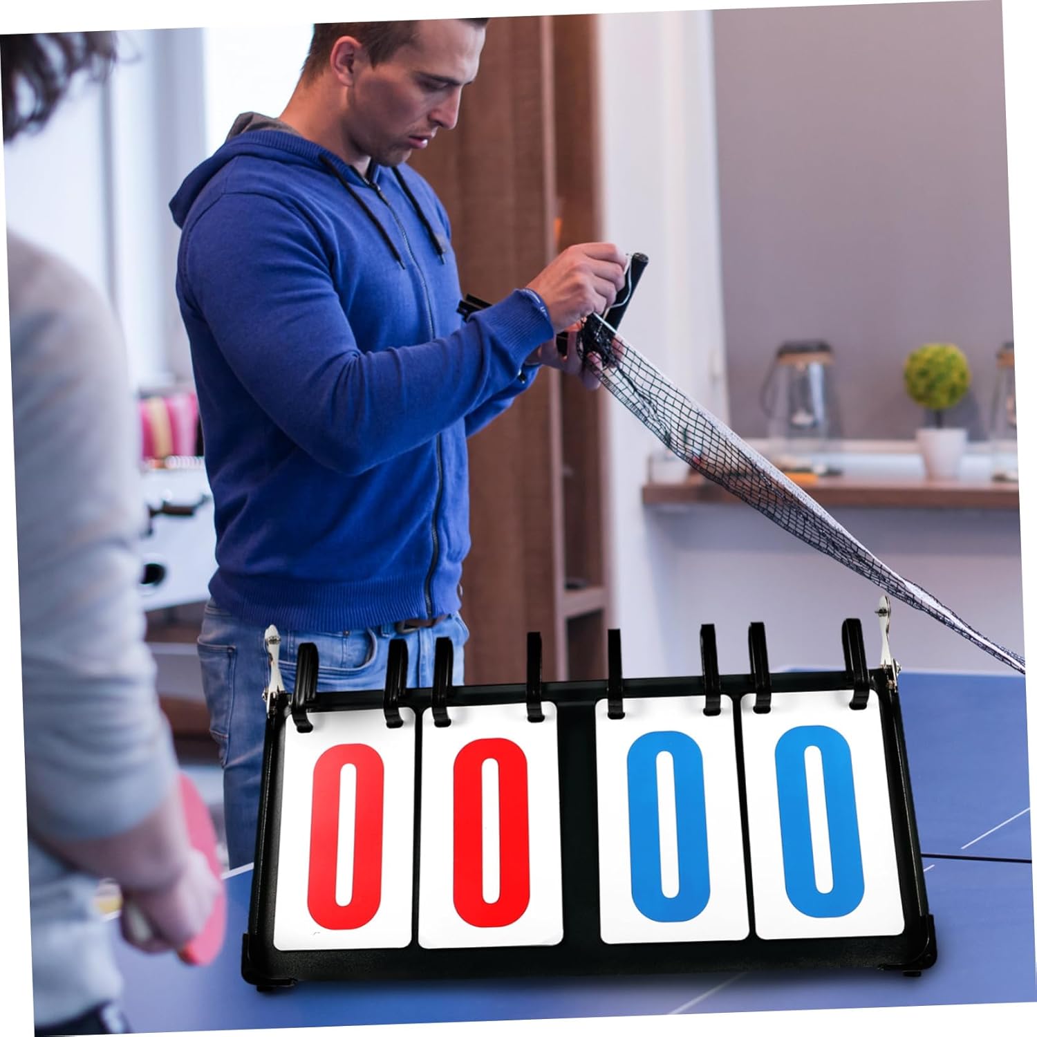 Portable Table Top Scoreboard Sturdy PVC Metal Flip Scorekeeper for Basketball Soccer