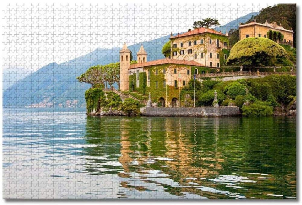 Italy Villa del Balbianello Como Lake Jigsaw Puzzles for Adults Kids 1000 Pieces Wooden Puzzle Game for Gifts Home Decoration Special Travel Souvenirs