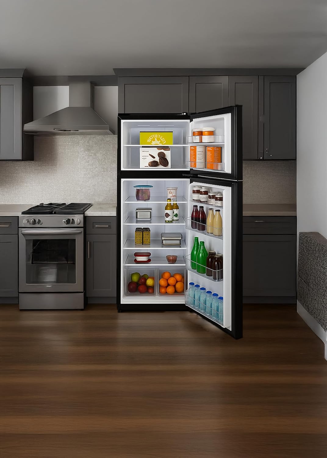 Summit 28" Refrigerator, Top Mount Freezer, Full Size, Energy Star Certified, White- CTR152B (Black, Right Hand Door)