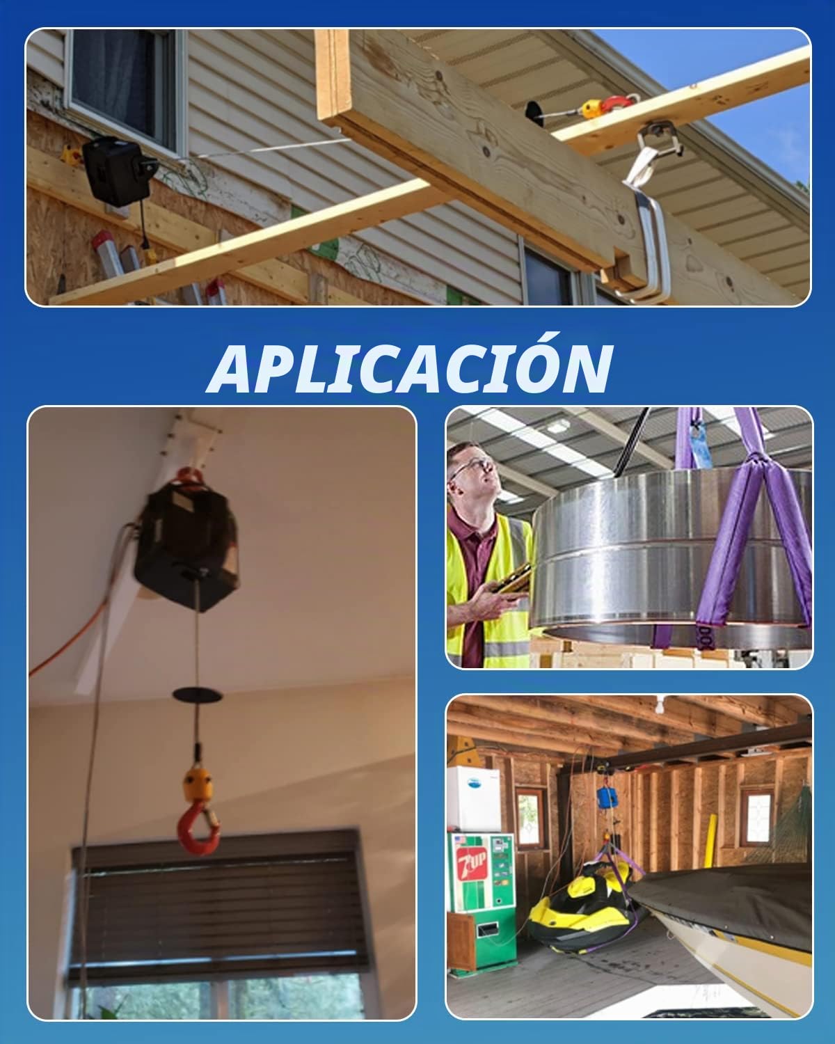 NEWTRY Polipasto Eléctrico Grúa Eléctrica de Elevación de 300kg, 1500 W, Control Remoto Inalámbrico, Elevador eléctrico con Protección de Sobrecarga