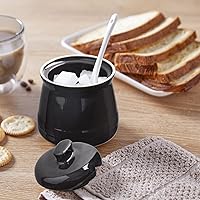 Vista 6 de Azucarero DAYYET con tapa y cuchara, tazón de azúcar de cerámica de 12 oz con cuchara, recipiente de azúcar para barra de café, tazón dispensador