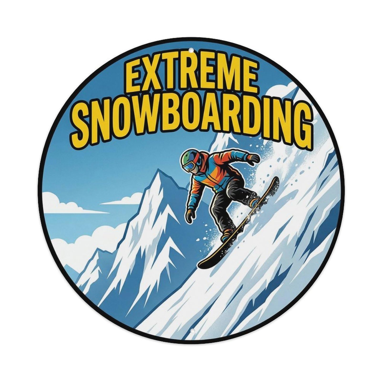 Vintage Extreme Snowboarding Extreme Sports Vintage Metal Tin Sign Plaque Wall Decor for Cafe, Club Bar, Office, Garden Metal Poster 8x8Inch