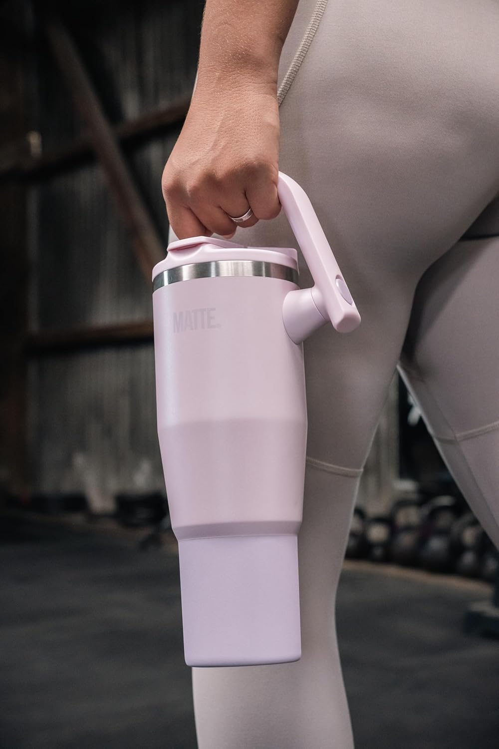 Matte 40 oz tumbler with handle and straw - Leak Proof Tumbler - Insulated Tumblers - Stainless Steel Tumbler - Hot and Cold Drinks - tumblers for women (Pink, 40oz) - Image 7