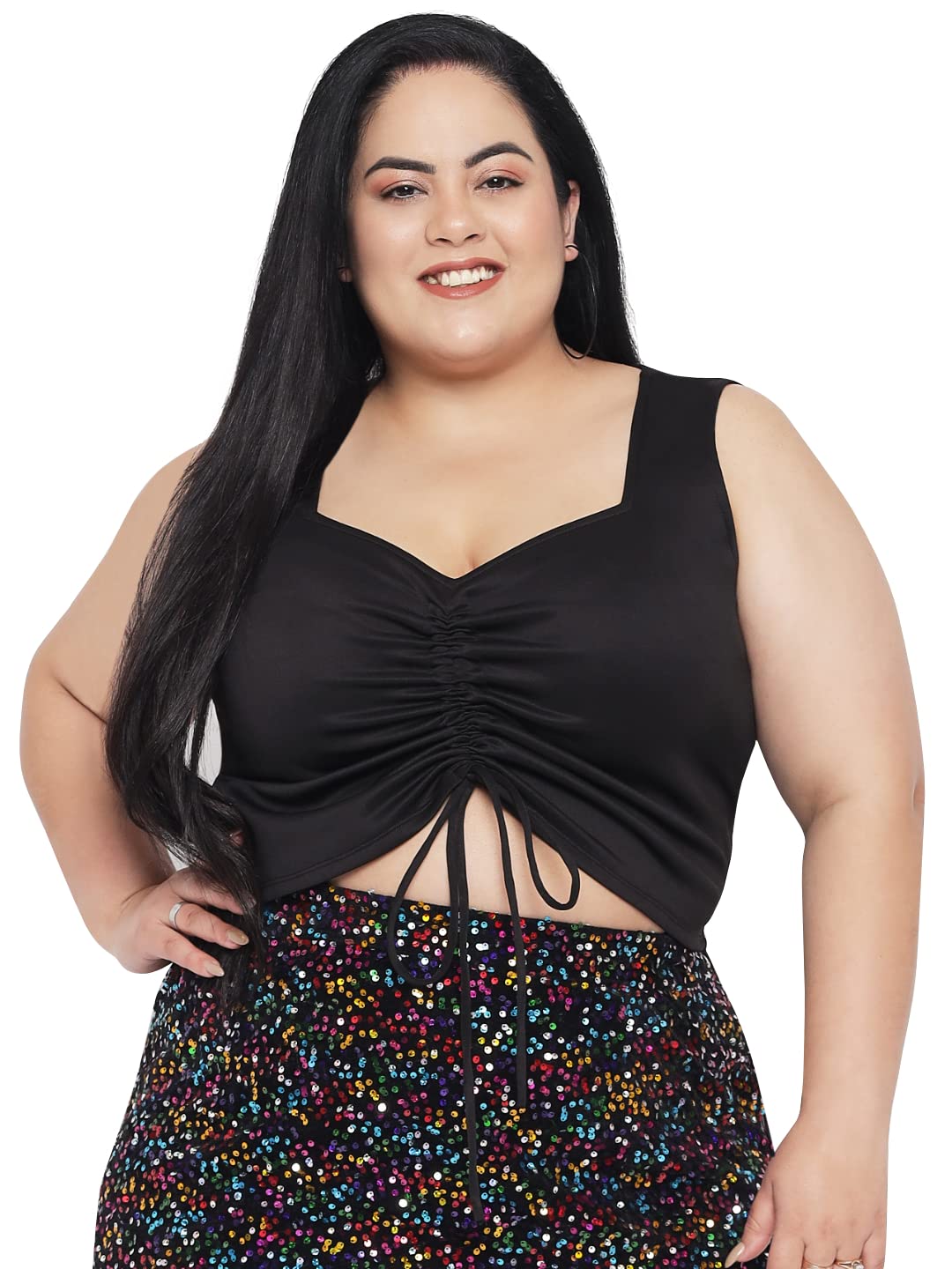 wild U Women Plus Size Western Sleeveless Party Trendy Latest Crop Top (Black, Size : 3XL-8XL) - Review, Price and Buying Guide