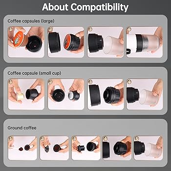 Aischens Cafetera Espresso Portátil Mini Cafetera de Viaje Eléctrica Máquina de Café Pequeña5