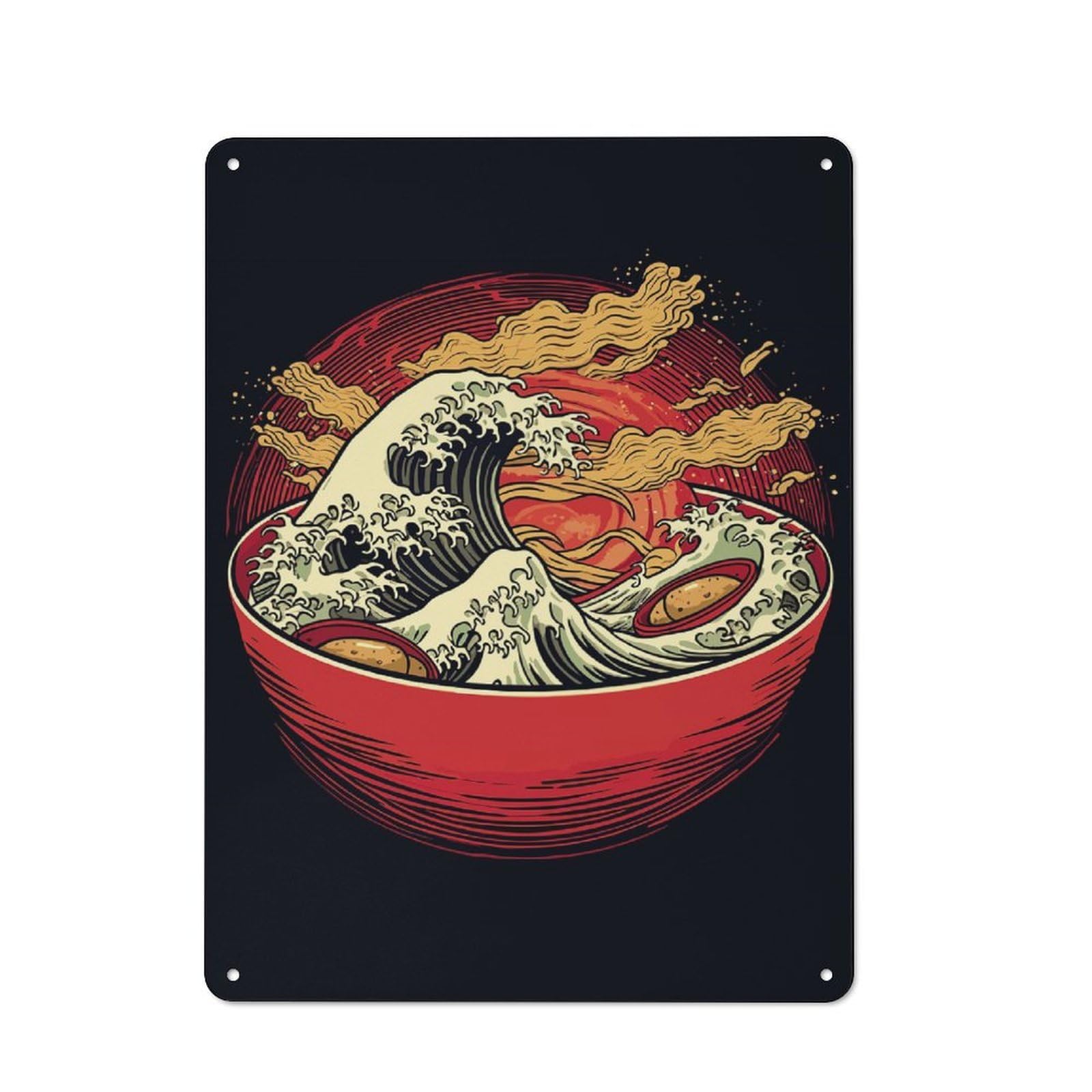 Retro Tin Sign 40x30cm Featuring Ramen Japanese Food for Bar Or Restaurant, Suited to Wall Displays in Bars And Restaurants