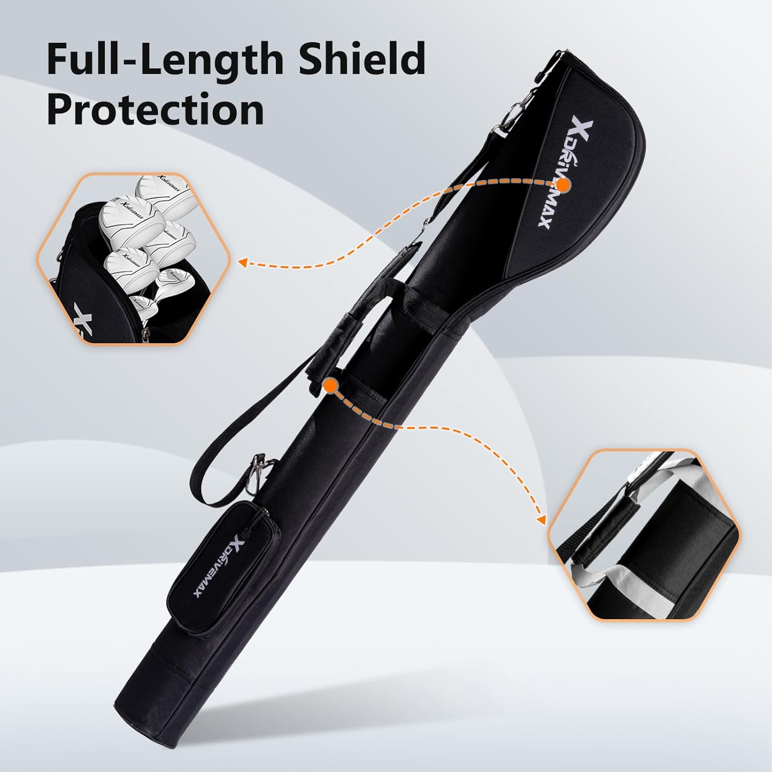 Golf Stand Bag, Lightweight Golf Carry Bag with Full-Length Zipper Protection, Sturdy Golf Club Bag for Multiple Pieces, Driving Range, Par 3 and Executive Courses