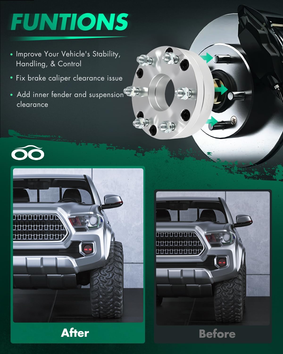SCITOO 2Pcs 5x4.75 to 6x5.5 Wheel Adapters 2 inch Bore 70.5mm Studs 12x1.5 5 Lug Wheel Adapters Fit for Chevrolet Camaro Corvette S10 S10 Blazer for GMC Jimmy S15 Sonoma for Buick