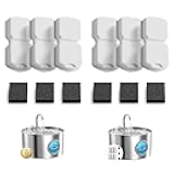 GIOTOHUN Cat Water Fountain Filter Replacement: 12 Cat Fountain Filter - 12 Pet Fountain Filter - 6 Carbon Filters & 6 Foam Filters - Suitable for GIOTOHUN Stainless Steel Cat Fountain S11