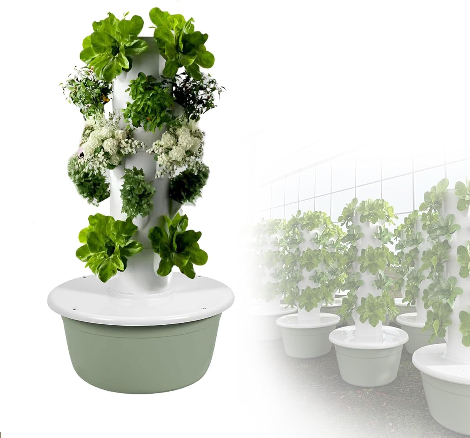 5/7/9 Tier Outdoor Indoor Hydroponic Grow Kit Hydroponics Growing System, Tower with LED Grow Light, for Gardening Lover,7Tier (with Light)