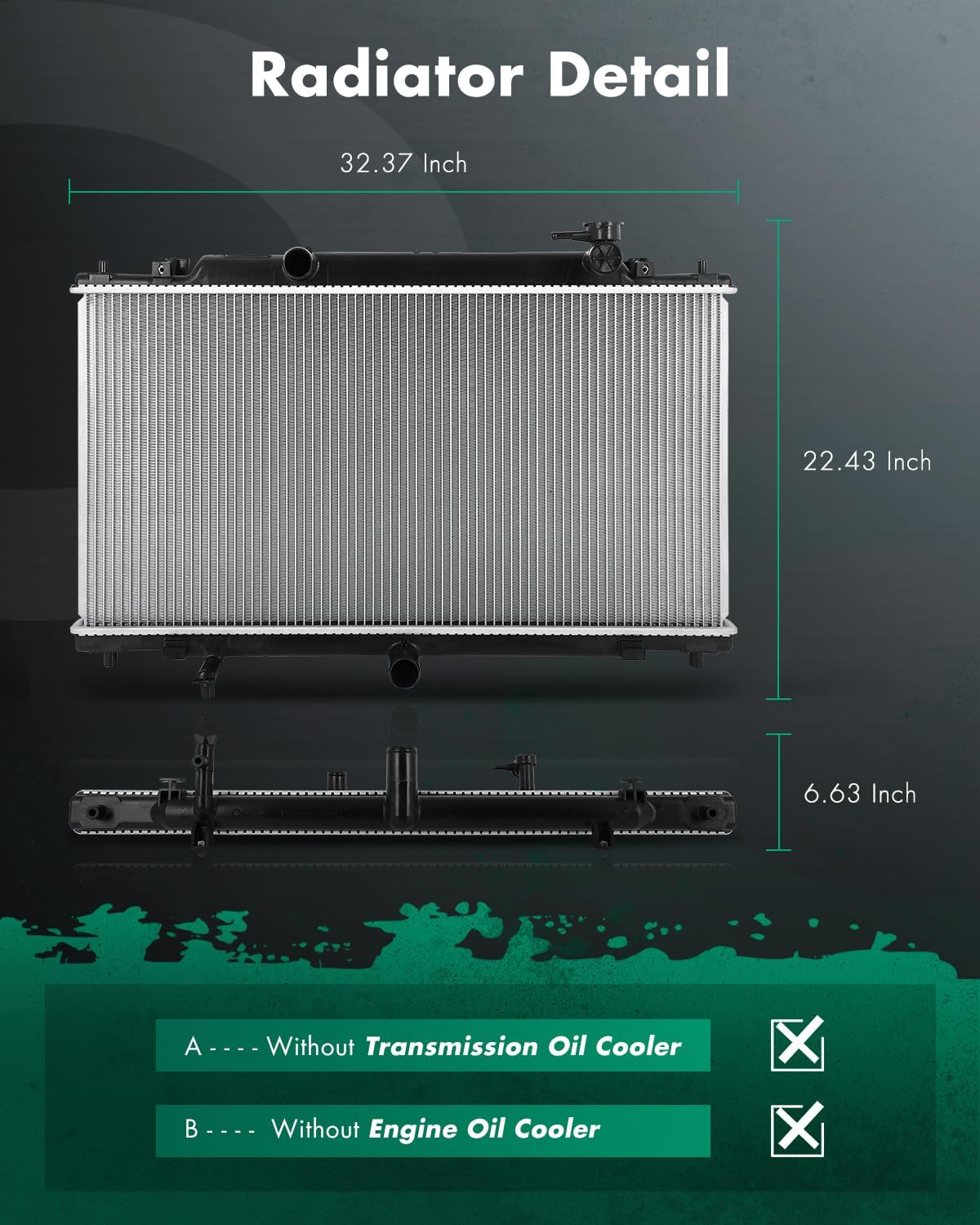 SCITOO Engine Coolant Radiator Assembly for Mazda 6 2014 2015 2016 2017 2018 2019 2020, Replace 13367