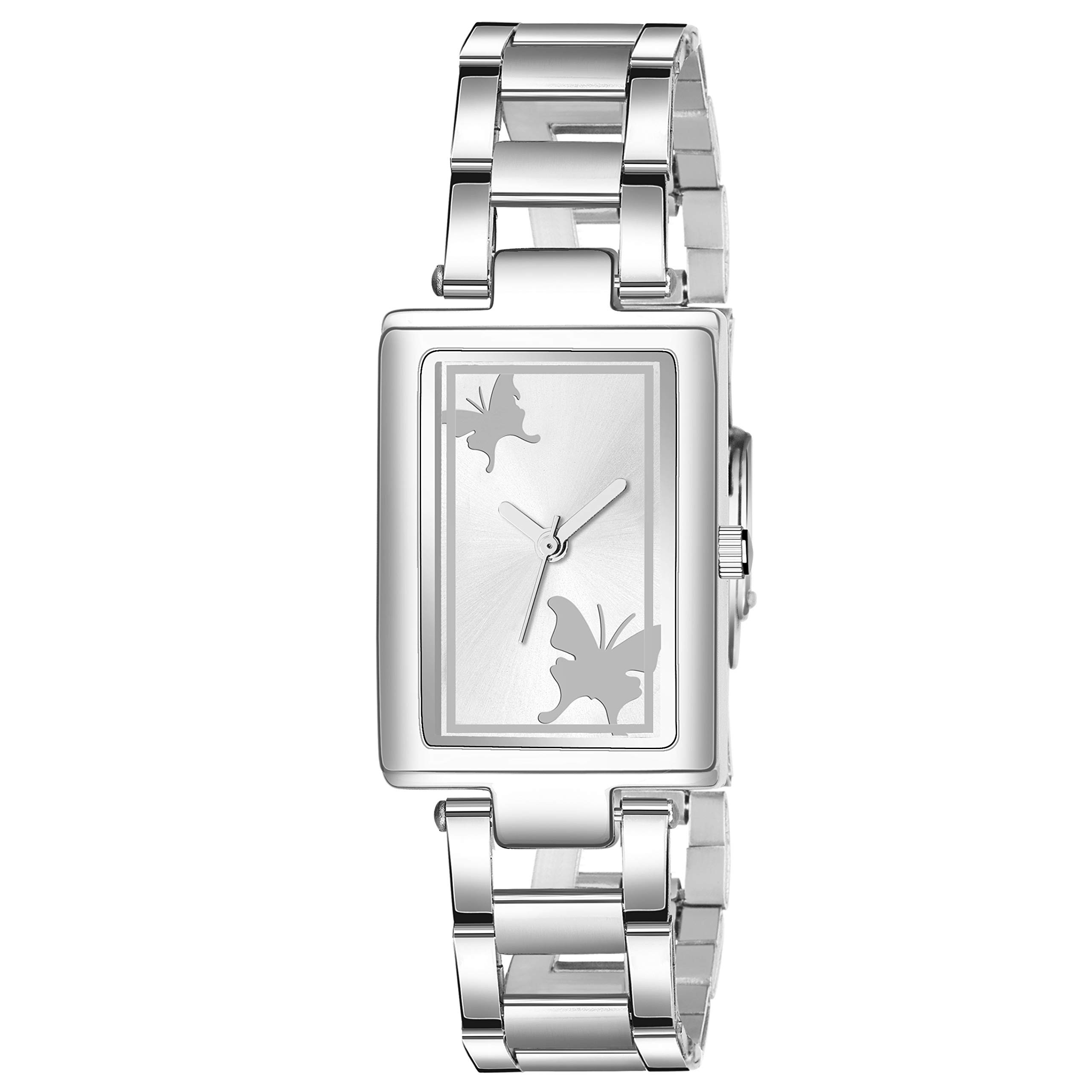 Watch City Multicolour Unique Rectangle Dial and Stainless Steel Belt Analog Watch for Girls and Women (White) (B083KGCCZD) Amazon Price History, Amazon Price Tracker