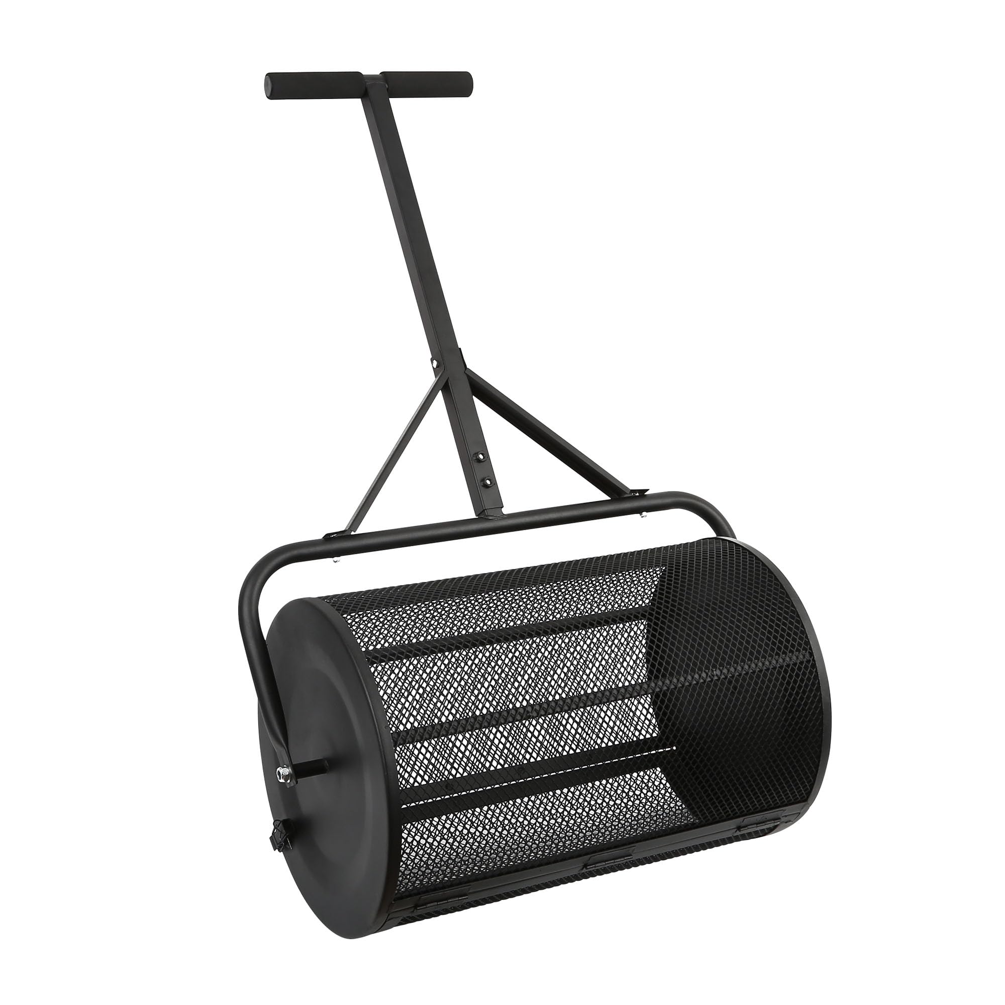 Neilsen CT6798 24in Lawn Roller Compost Spreader - 75L Capacity with Mesh Drum | T-Bar Handle | Locking Door | Ideal for Even Spreading of Compost, Manure, Dirt, Peat Moss