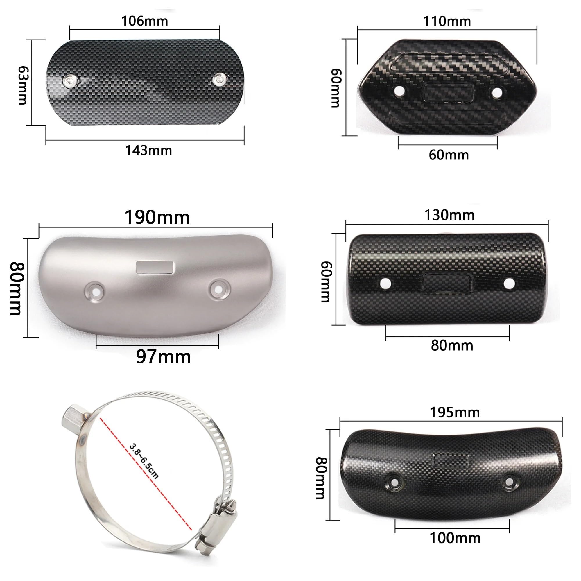 eindpijpen Osłona rury wydechowej motocykla, tłumik, osłona termiczna, czapka Escape Moto(G-carbon-A.k sticker)