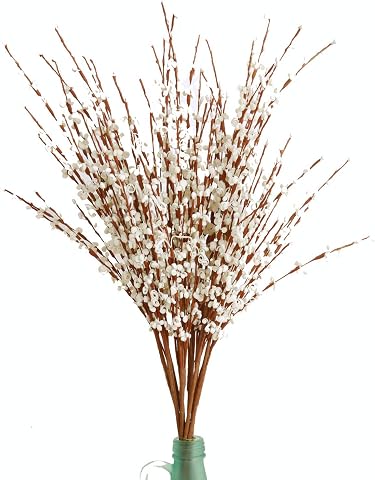 10 fiori artificiali, lunghezza 74,9 cm, fiori artificiali bianchi per matrimoni, casa, ufficio, feste, hotel,...
