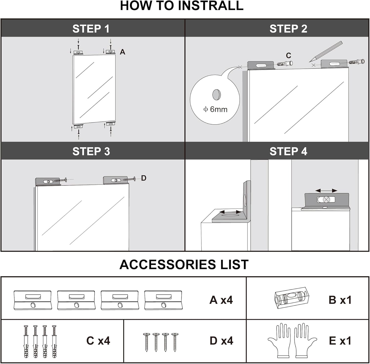 2PCS Full Length Wall Mirror, 71" x 32", Nano Film Surface Without Glass, shatterproof, Safe, Lightweight, only 10lbs Easy to Move and Install, for Home Gym, Dance Studio, Yoga Studio.