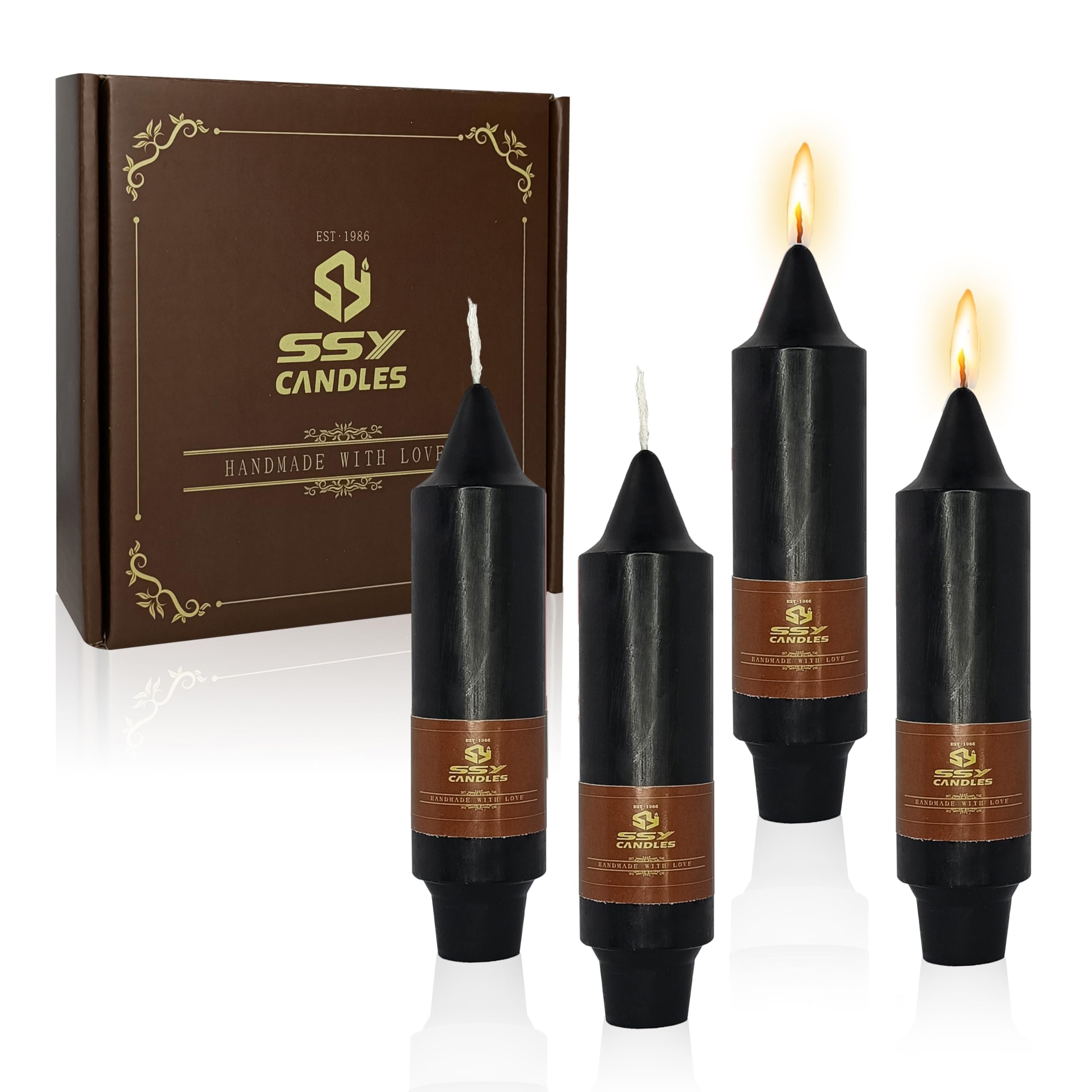 Bougies d'Halloween noires de 12,7 cm pour illuminer vos intérieurs sans odeur