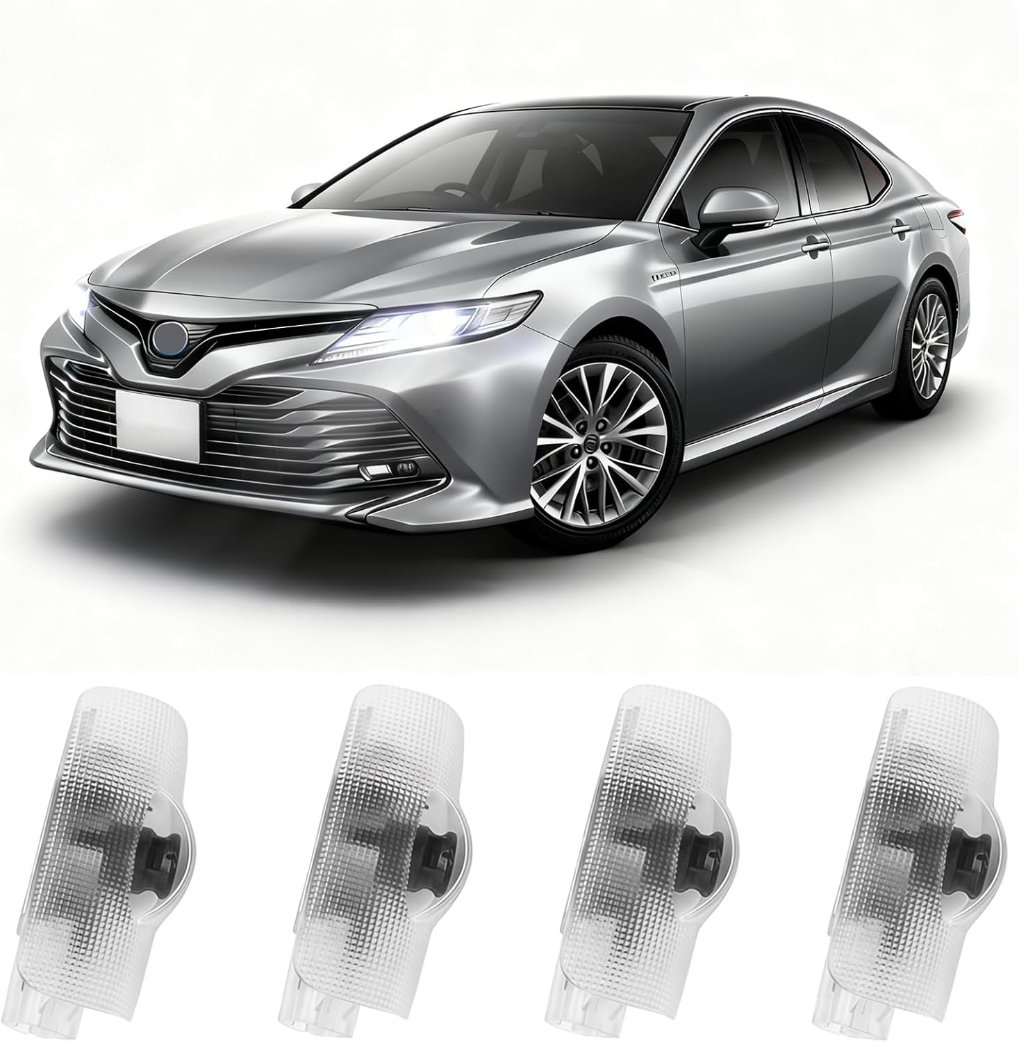 4Pcs Car Door Lights Logo Projector Compatible with Highlander/Camry/4runner/Sienna/Corolla/Tundra/Prius/Venza/Prado/Sequoia/Reiz/Previa/Alphard Model, 3D LED Car Welcome Projector Puddle Lights