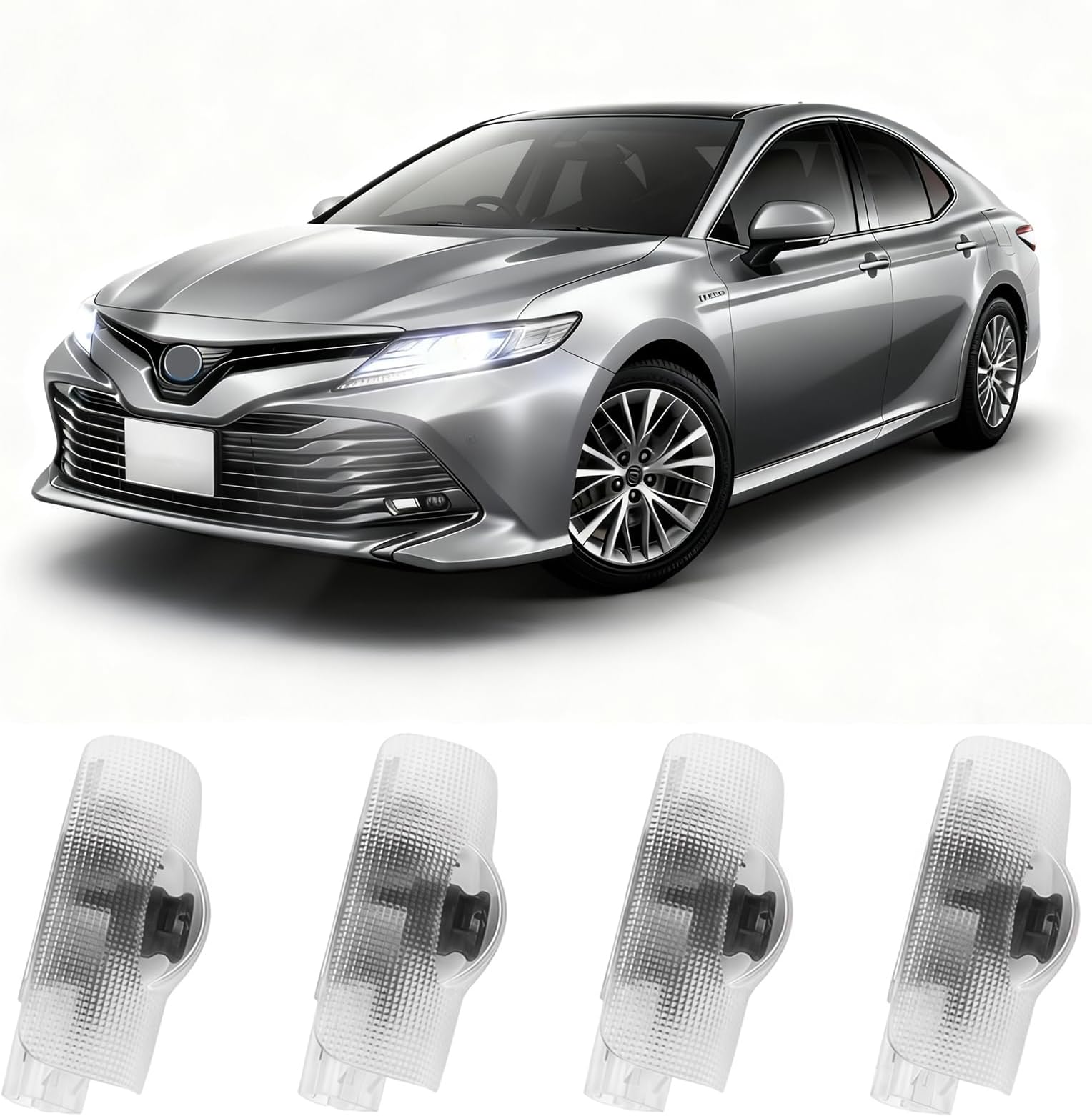 4Pcs Car Door Lights Logo Projector Compatible with Highlander/Camry/4runner/Sienna/Corolla/Tundra/Prius/Venza/Prado/Sequoia/Reiz/Previa/Alphard Model, 3D LED Car Welcome Projector Lights
