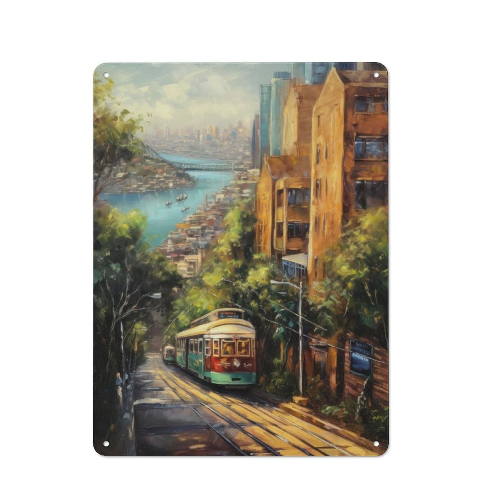 Junmoney Sydney Australia Oil Paint Rustic Tin Sign 40X30cm Featuring For Living Room Wall, For Metal Sign Collectors, For Garage And Workshop Walls