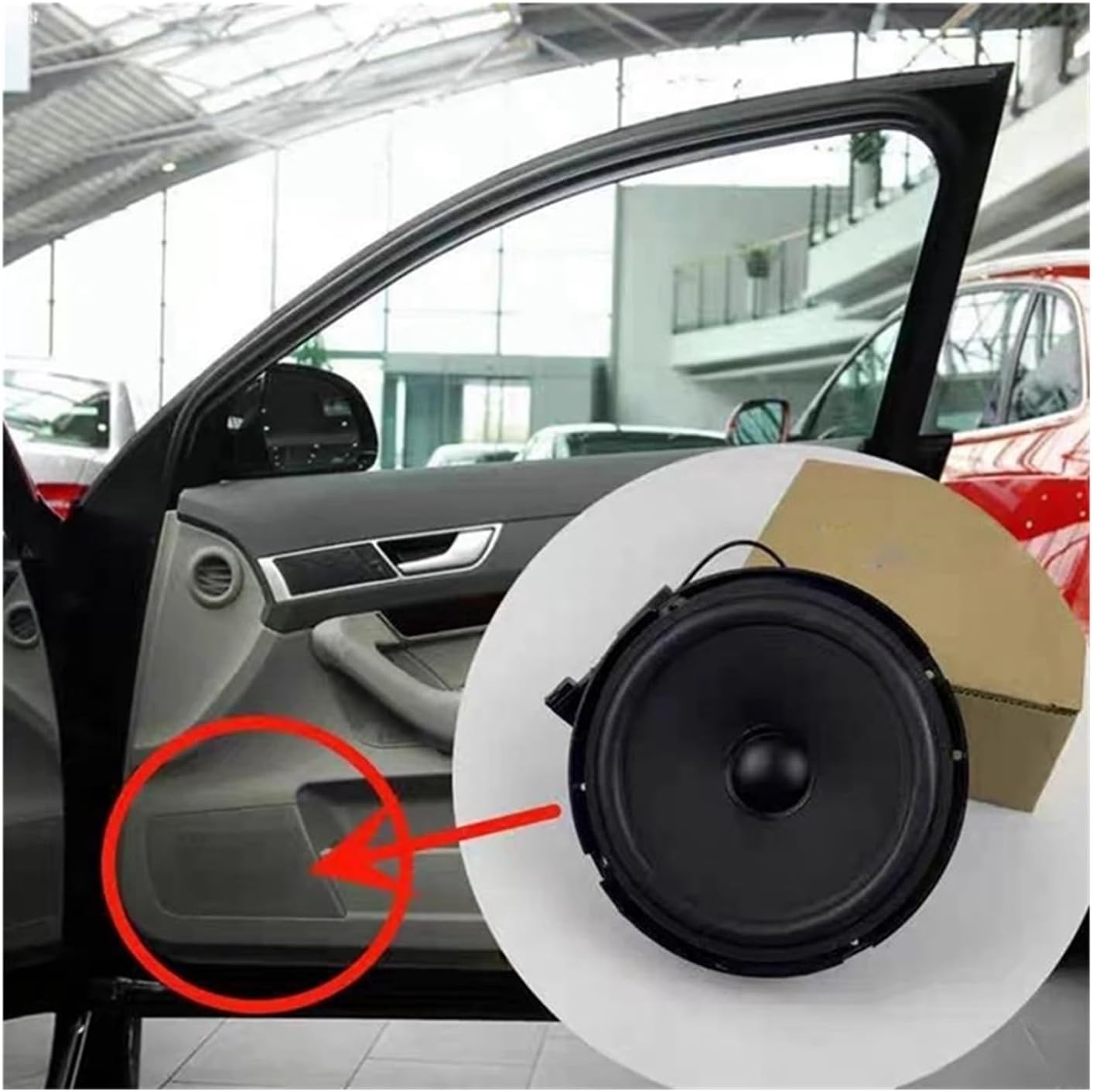 Car Front Rear Door Sound System Components- Woofer Sound Speaker& Tweeter Compatible with A4 B8 A5 2009-2016 8T0035415A 8K00