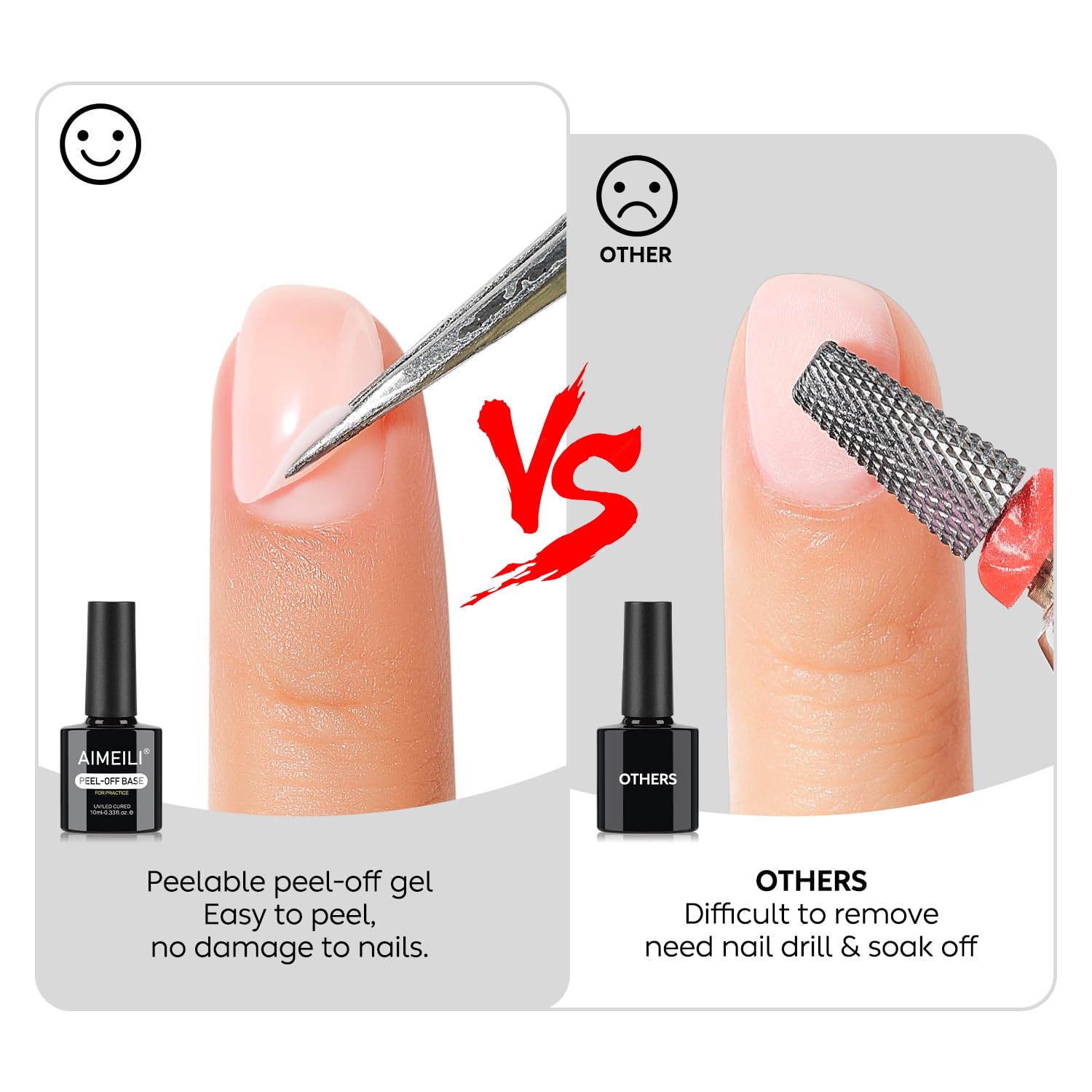 AIMEILI Peel Off Base Coat Gel Remove Półtrwały lakier do paznokci półtrwały lakier do paznokci Soak Off UV LED przezroczysty żel UV 10 ml