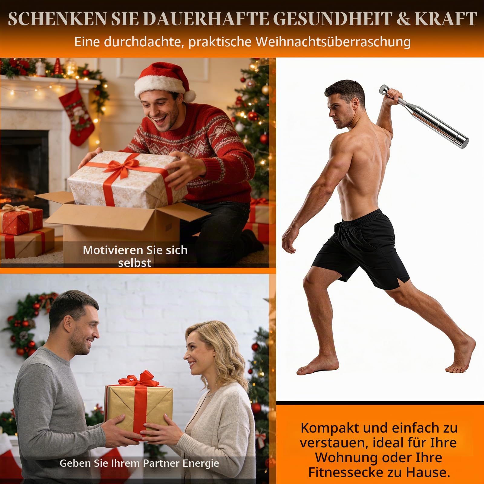 Verstellbare Macebell 3-8kg, 6-in-1 Clubbell für Krafttraining | Verstellbare Indian Clubbell aus Stahl mit 6 Gewichtsstufen, rutschfestem Griff für Schulter-, Core- und Ganzkörpertraining