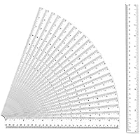 Vista 1 de Paquete de 30 reglas de plástico transparente de 12 pulgadas, regla flexible recta con pulgadas y métricas para la escuela, aula, oficina