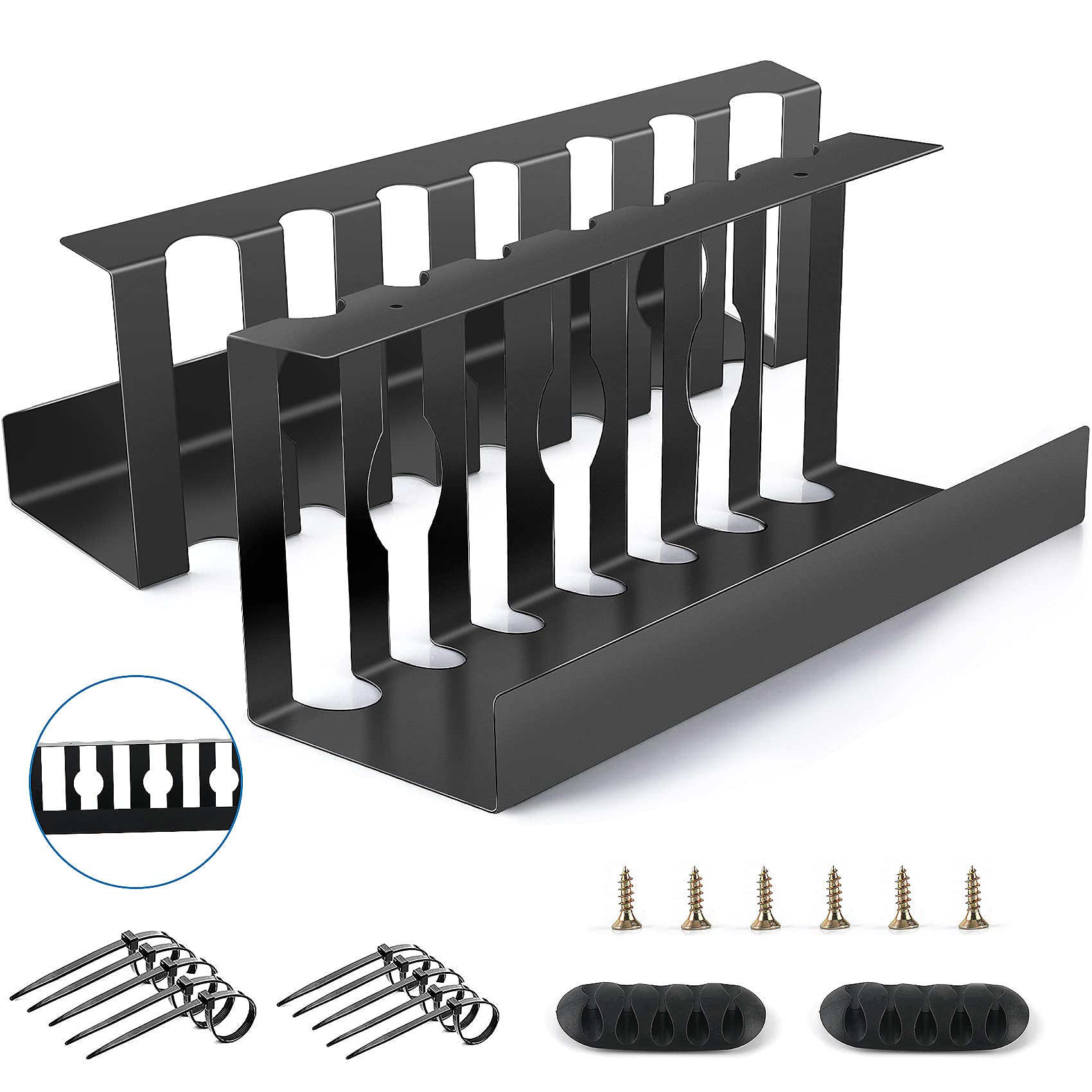 Buy Tobeape Under Desk Cable Management Tray, 2 Pack Cable Organizer