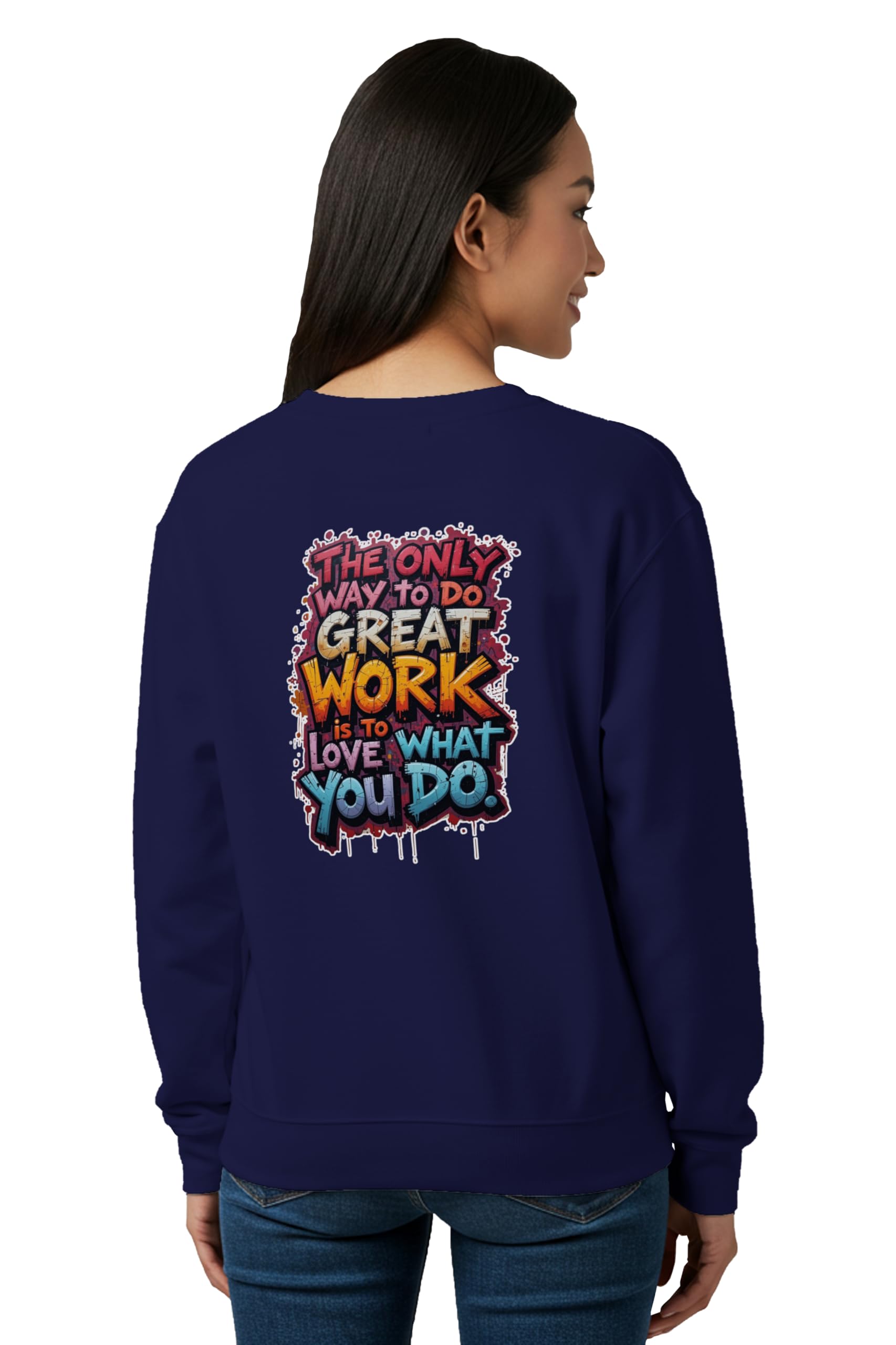 buy that trendz Womens Sweatshirt Love What You Do Graphic Printed Full Sleeve Stylish Round Neck Pullover Cotton Blend Winter Gen Z Sweatshirt-picture-14