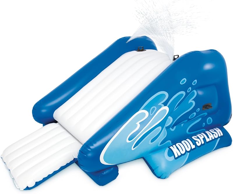 Tobogán acuático inflable INTEX Kool Splash para diversión en la pileta | 58849EP - Centro de juegos inflable con aspersor para niños de 6 años en adelante