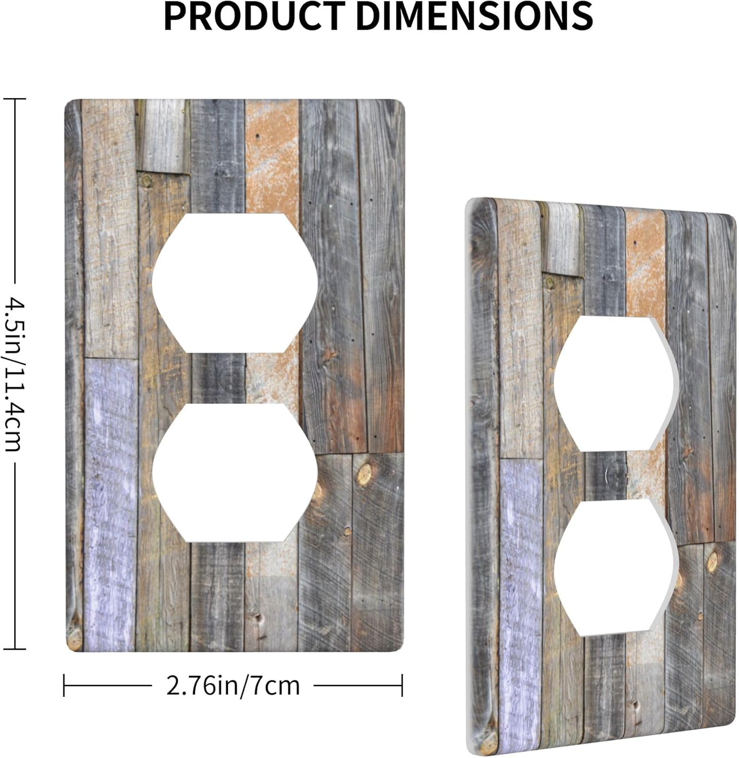 Rustic Farm Colorful Wood Duplex Receptacle Wall Plate,1-Gang Standard Size Outlet Covers,Decorative Switchplate Electrical Faceplate,Polycarbonate Thermoplastic 4.5"x2.76"in