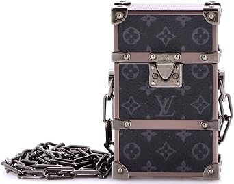 Pre-Loved Trunk Box Pouch Monogram Eclipse Canvas, Black