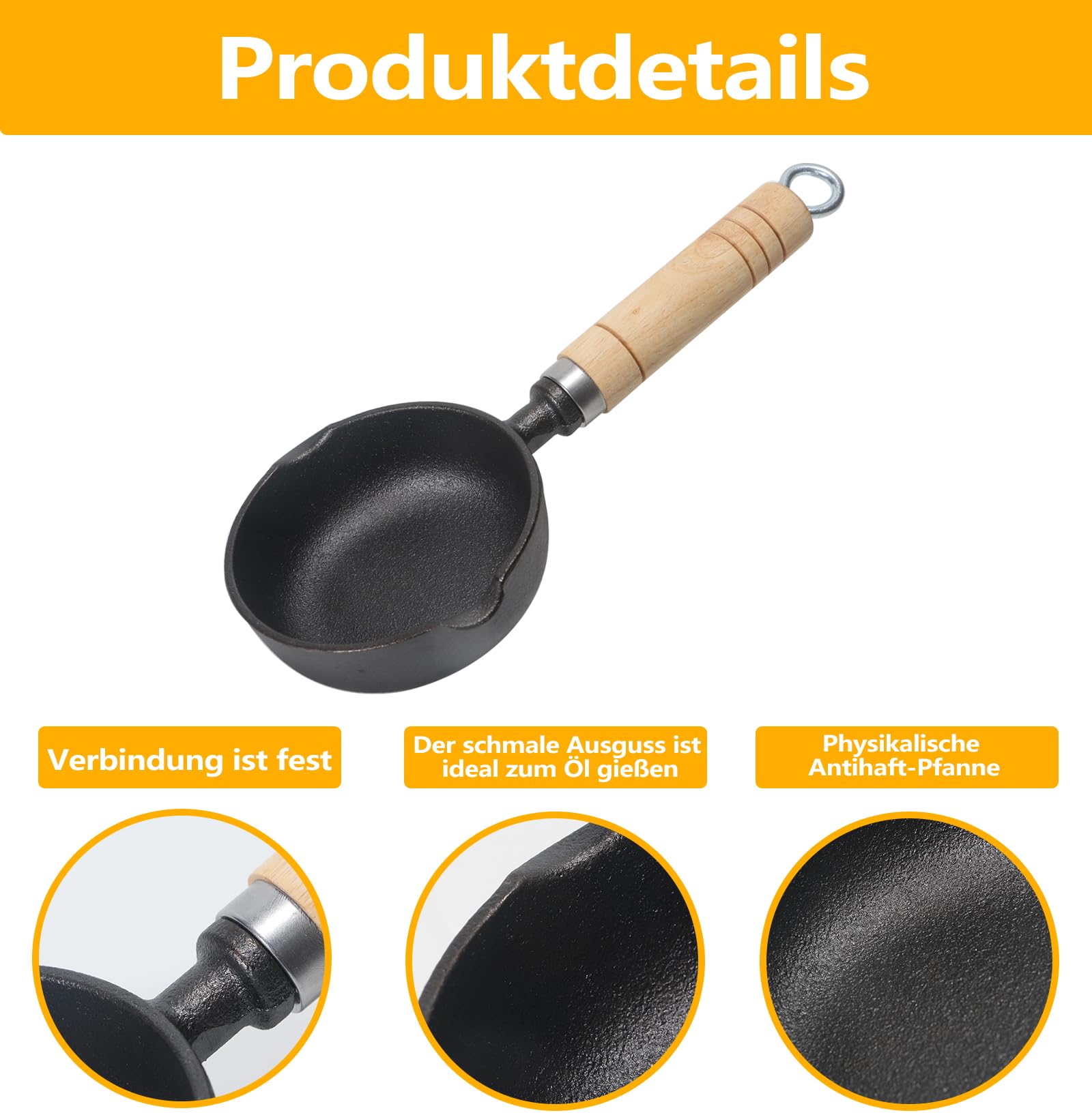 Mini Pfanne Antihaftbeschichtete Kleine Ø 11 cm, Induktion Antihaft Pfanne Spiegeleipfanne, Eierpfanne, Hitzebeständig, Antihaftbeschichtet, Tragbar, für Kochen Camping, Induktionsherd