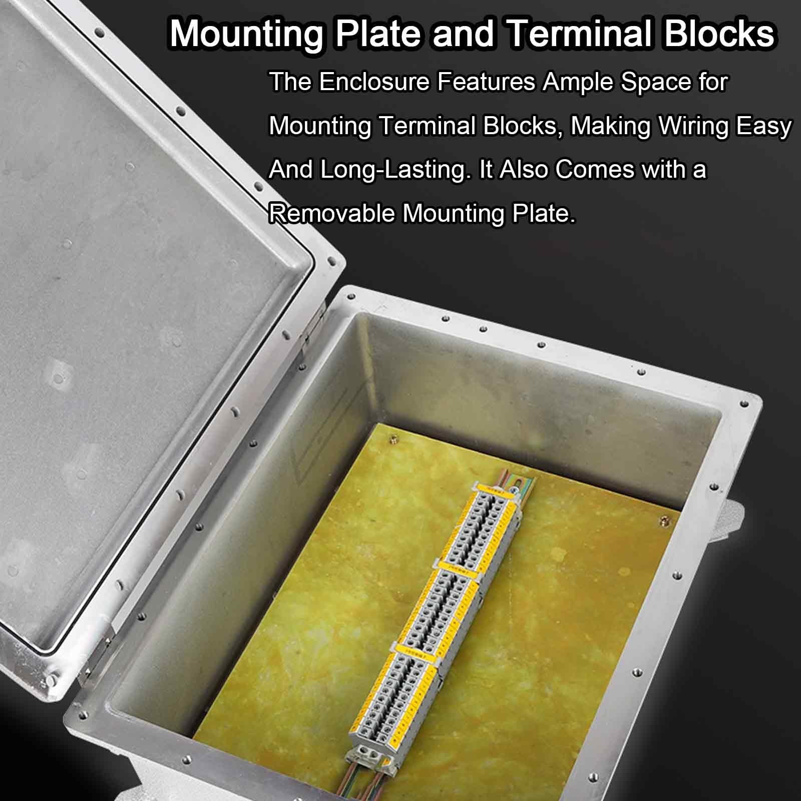 Caja Estanca Exterior Electrica, Caja Conexiones Estanca Resistente a Explosiones, Impermeable IP66, con Panel de Montaje Interno y Cubierta Abatible(30x30x15cm/12x12x6in)
