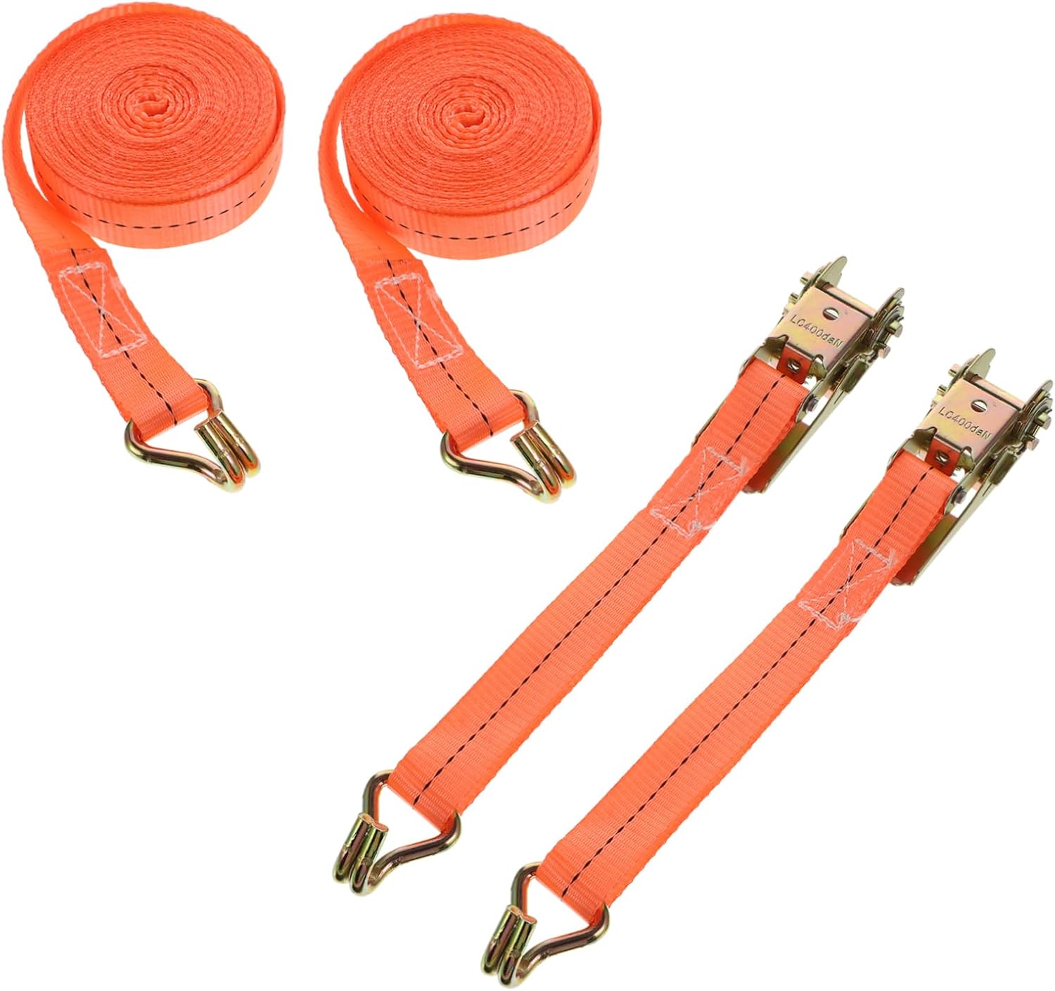 4pcs Tie Down for Cargo Heavy Duty Ratchet Cargo Belt Retractable Ratchet Strap