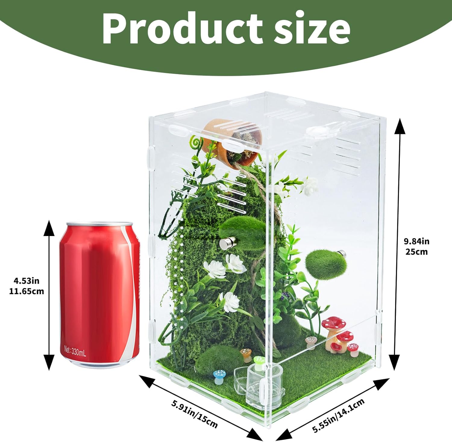 Jumping Spider Enclosure Accessories, DIY Habitat Decoration Set with Feeding Dish and Hideout, Spider Enclosure, Habitat Accessories for Jumping Spider, Tarantula, Insect