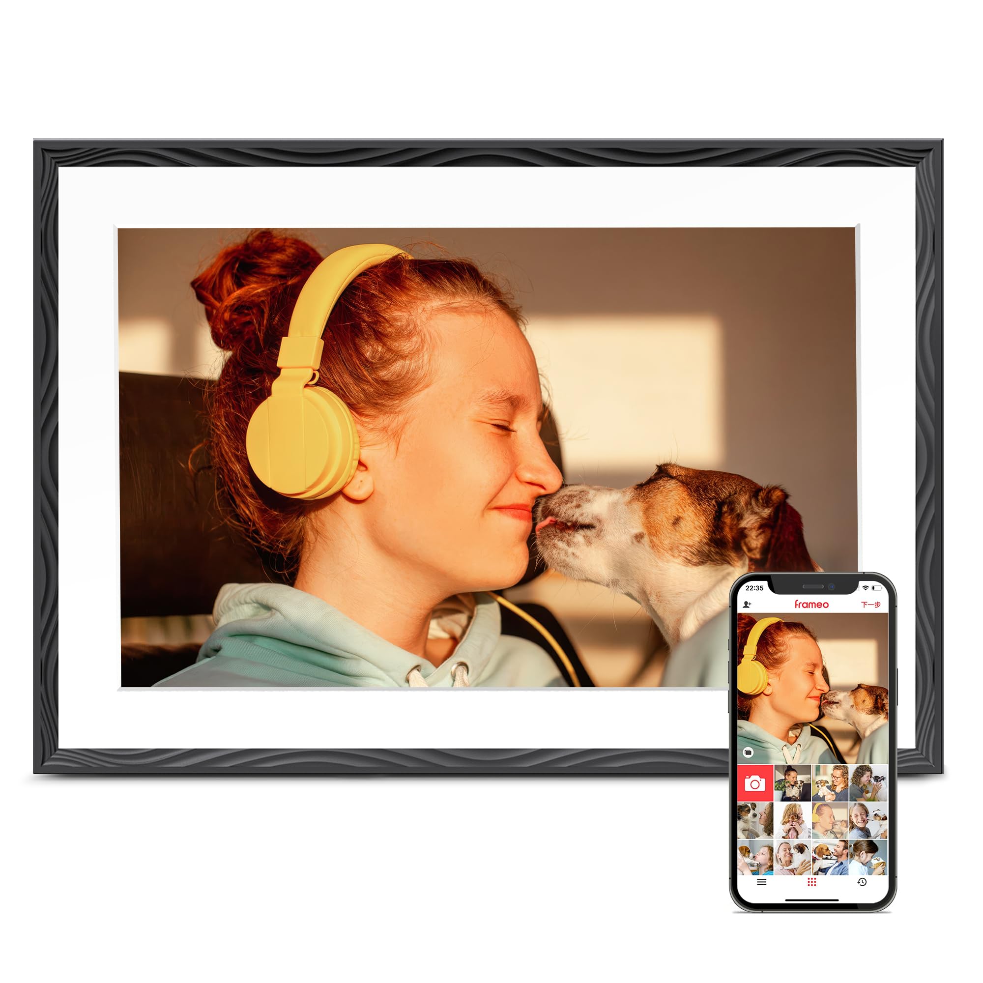 Frameo 10.1" Digital Picture Frame WiFi, Smart Electronic Photo Frame, 32GB