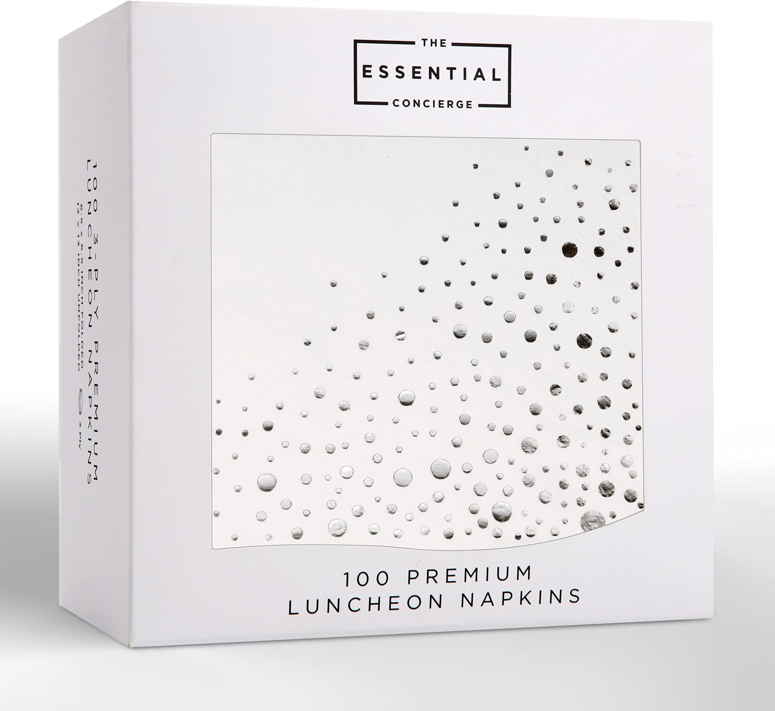 Stylish 5x5 Inch Black and Gold Napkins for Party 100 Pack Cocktail