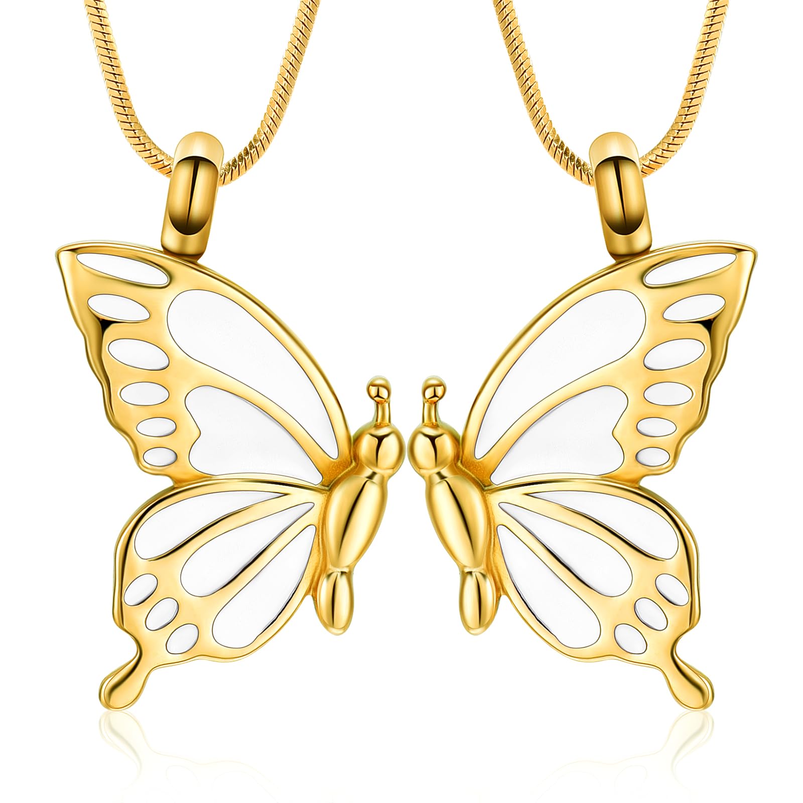 Minicremation 2 Pack Butterfly Cremation Jewelry for Ashes Butterfly Urn Necklaces for Ashes Keepsake Pendant Necklace for Lover/Sisters