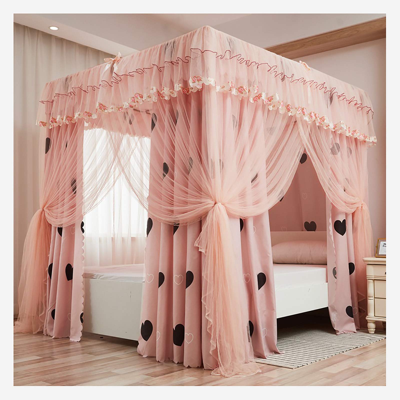 Dosel de Cama para Dormitorio con Mosquitera de Cifrado Doble Alta Densidad
